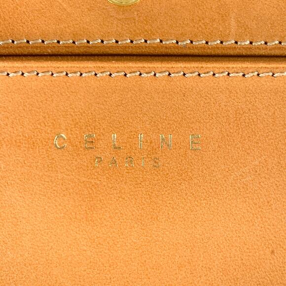 CELINE Brown Tan Logo Coated Canvas Checkbook Wallet - Picture 4 of 5